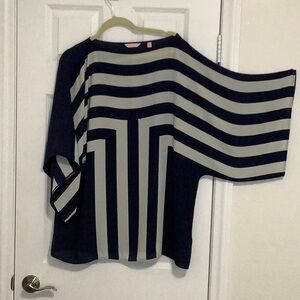 Ted Baker Navy and White Dolman Sleeve Tunic